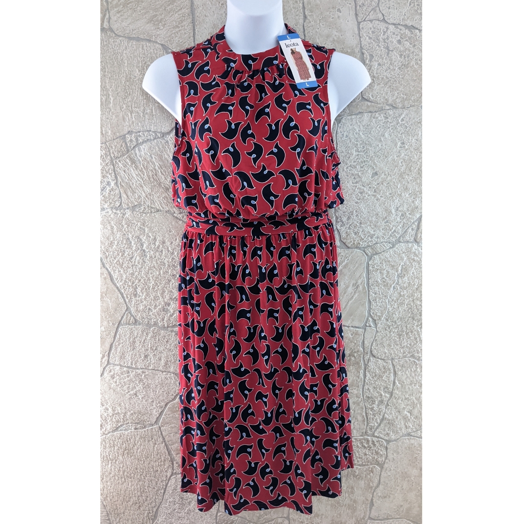 Large-Red, Leota Ladies' Aria Sleeveless Midi Dress